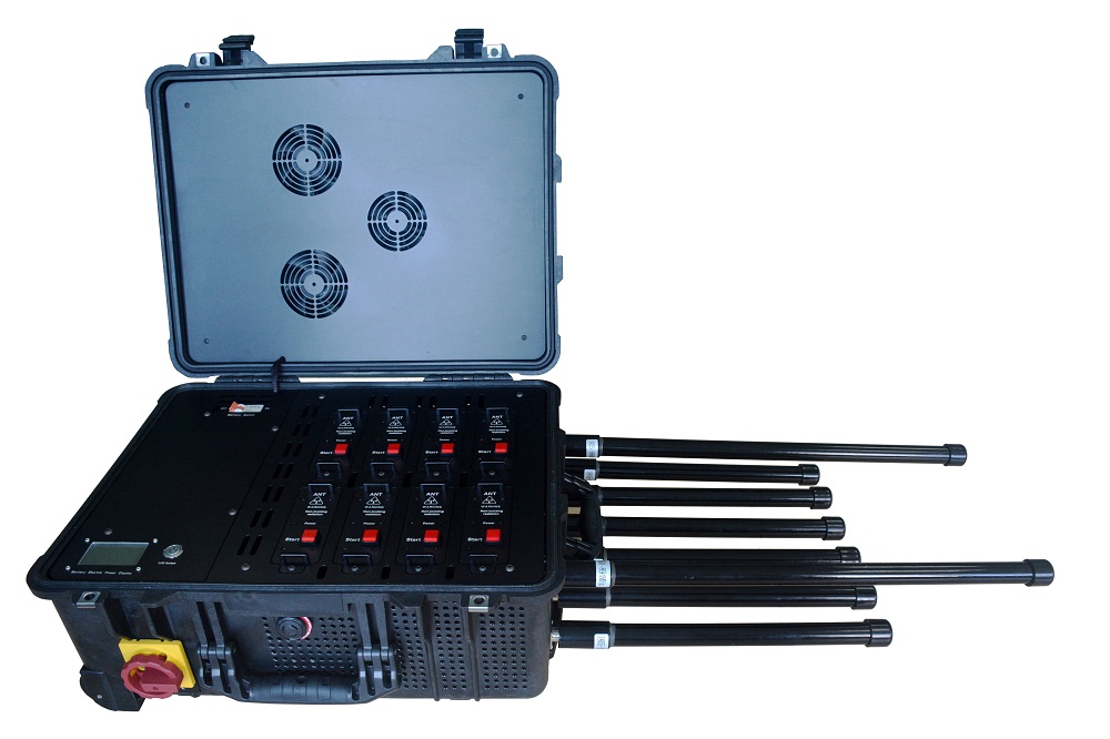 200W High Power Draw Bar Box 8 Channels Mobile Signal Jammer RF frequncies 315 433 868MHz bomb