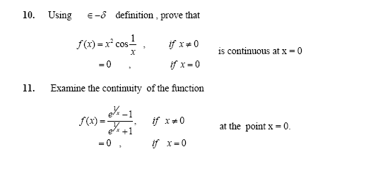 Important Questions for Limit , Continuity,Differentiability