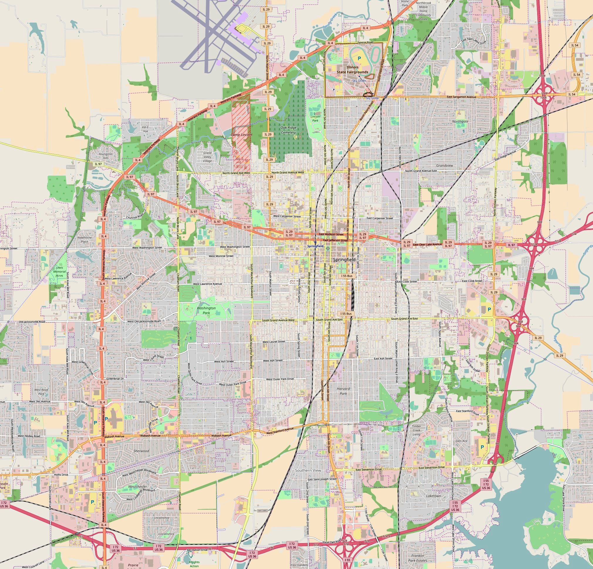 Springfield, Illinois Map