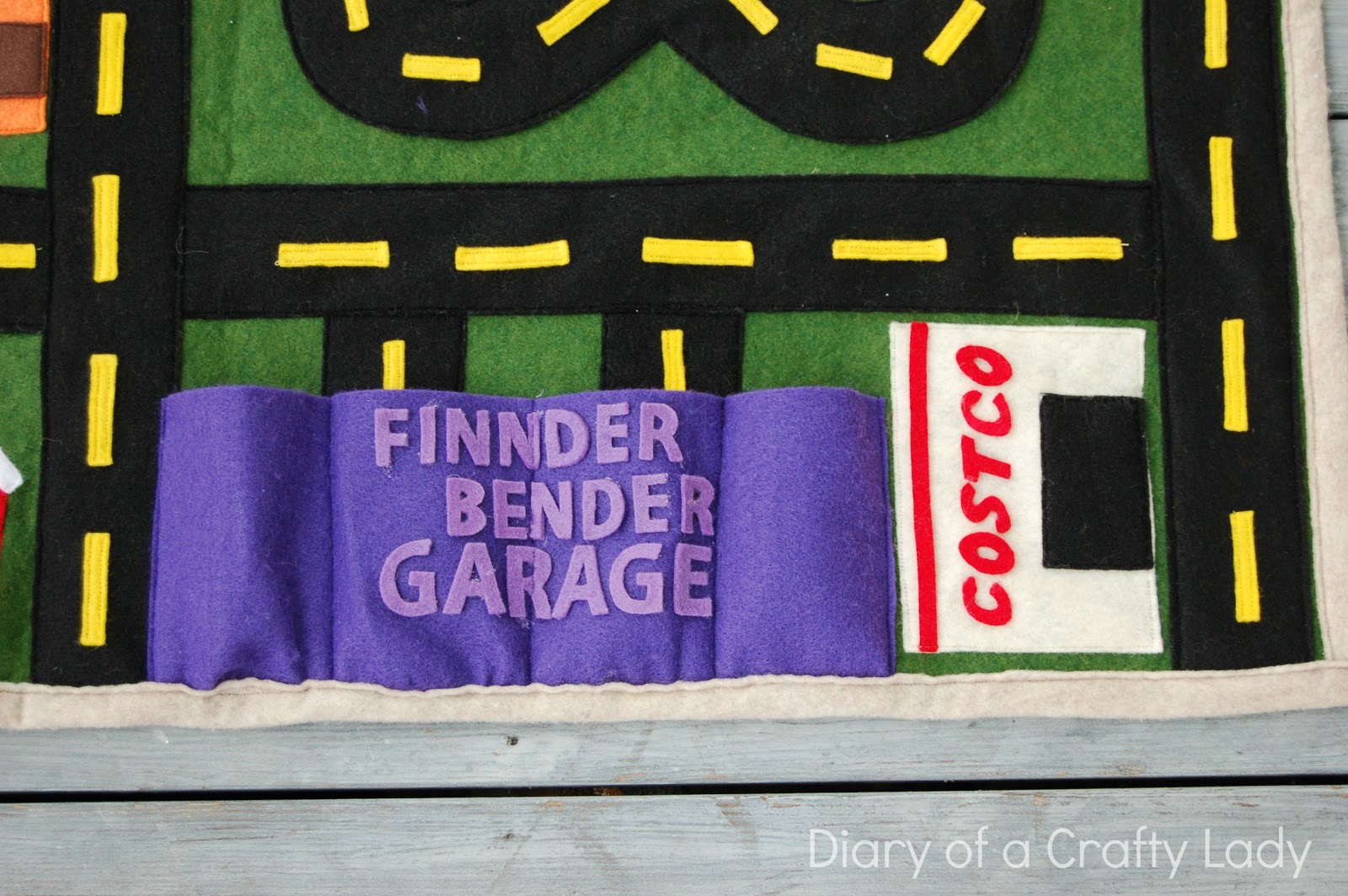 Diary of a Crafty Lady Felt Toy Car Mat