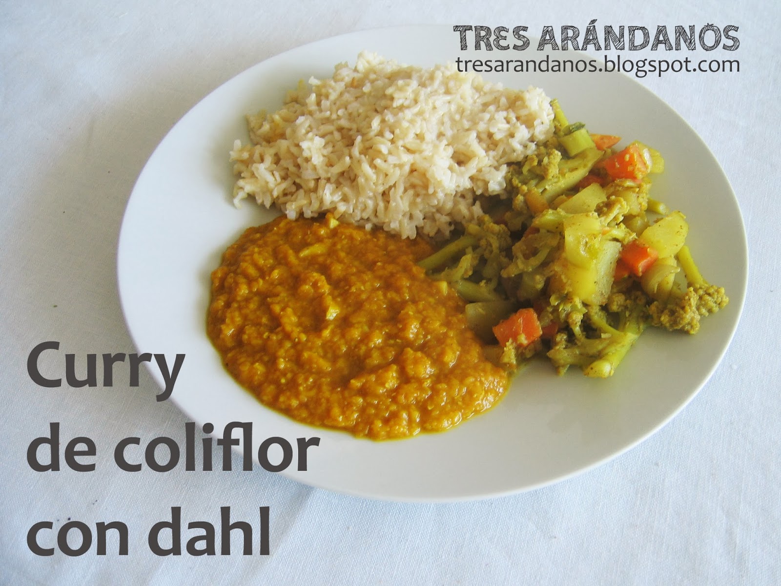 Receta de curry con dahl y arroz basmati (vegetariana)