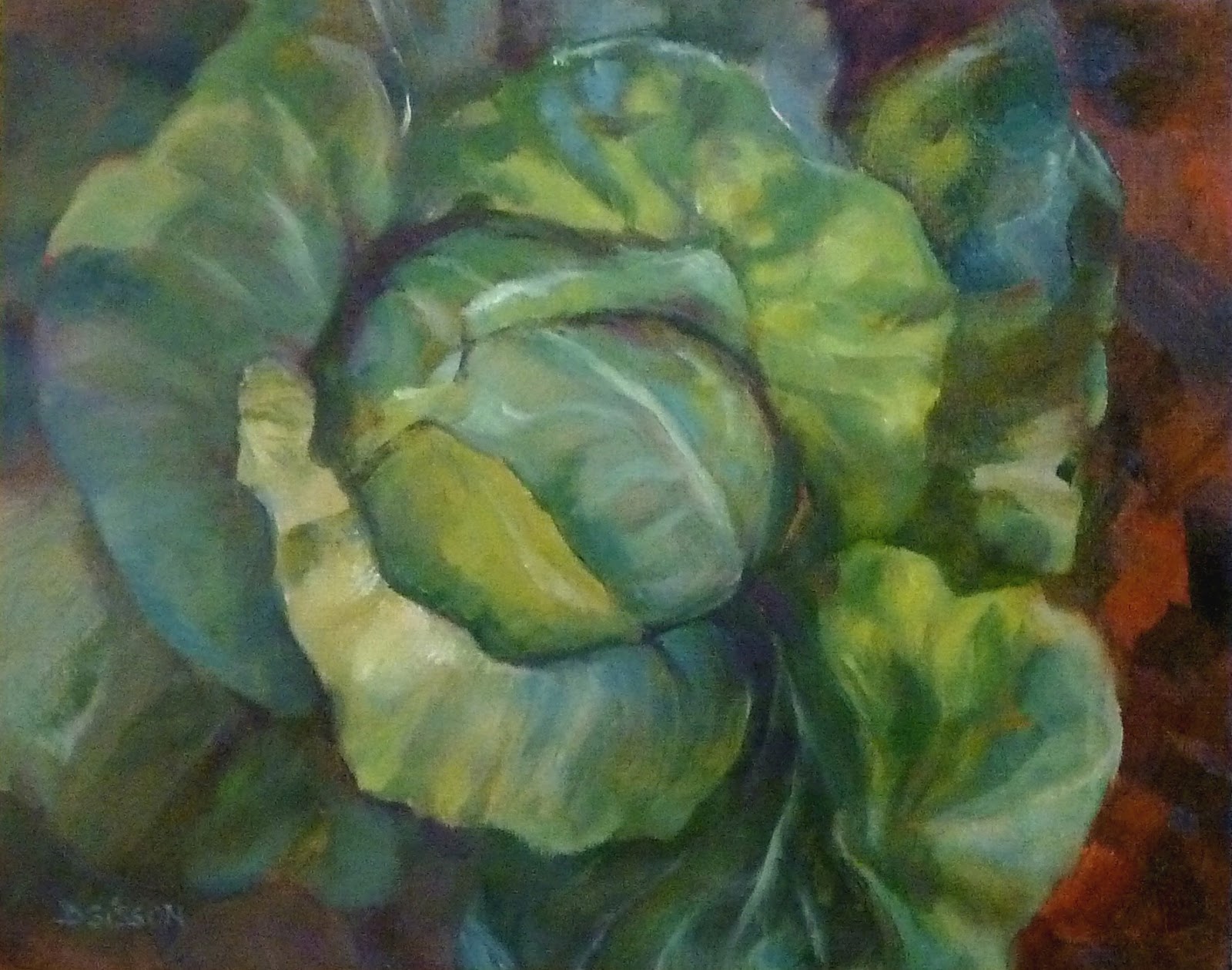 Daily Painting Projects Glorious Cabbage Still Life Painting Vegetable