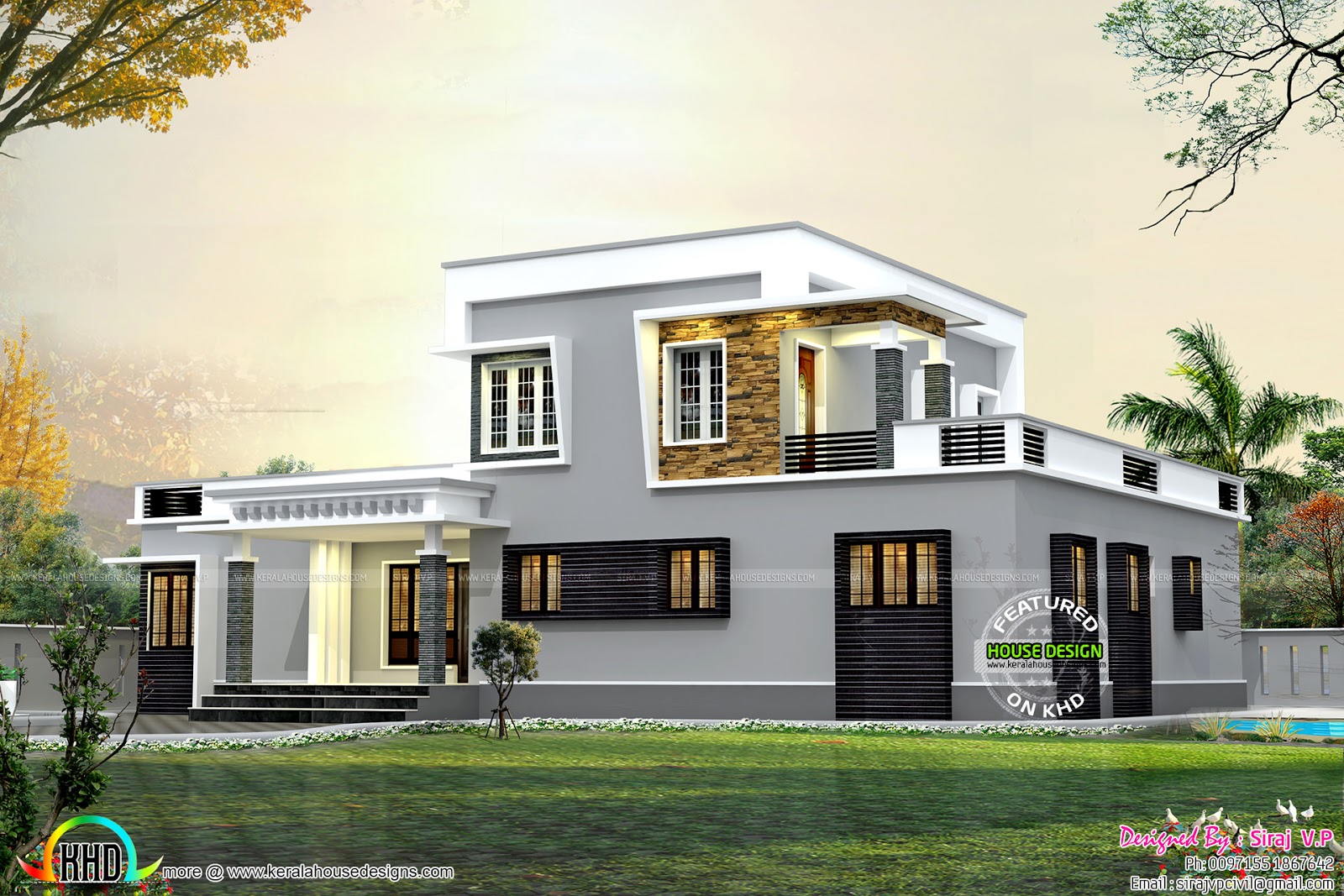 1800 sq ft flat roof small budget home Kerala home 1800 sq ft flat roof small budget home Kerala home