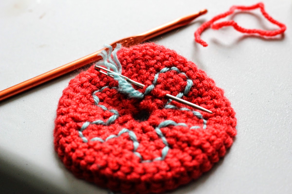 Crochet Flower Coasters Learn Slip Stitch Embroidery in 10 Easy Steps