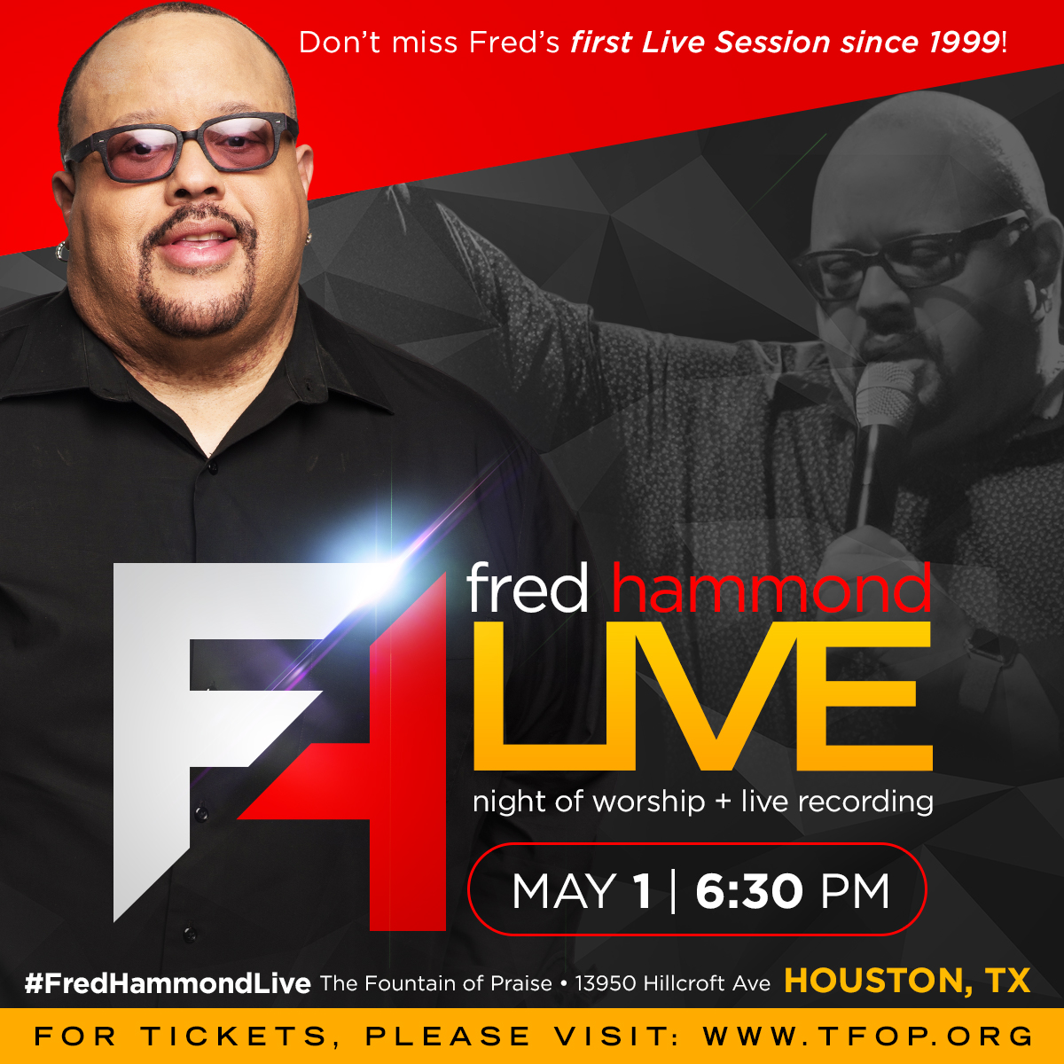 Fred Hammond to record live in Houston on May 1