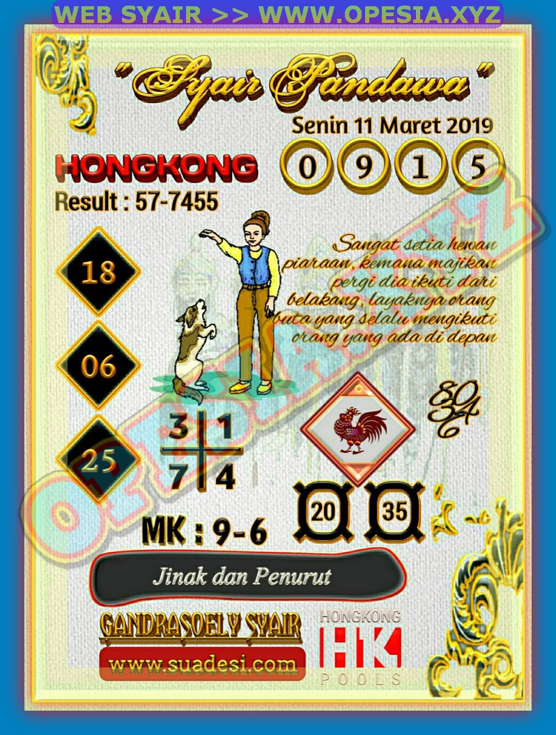 Forum Syair Hk Malam Ini Senin 11 Maret 2019 Opesia Official