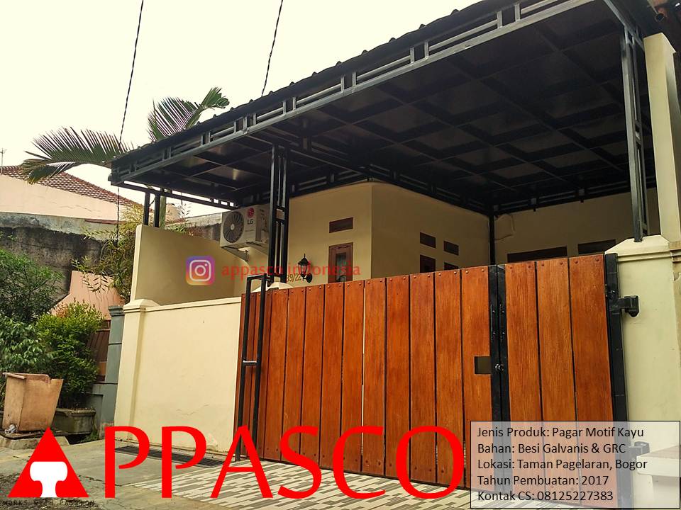 Pagar Minimalis Motif Kayu Lisplang GRC di Taman Pagelaran ...