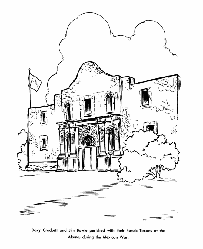 remember the alamo coloring pages - photo #12