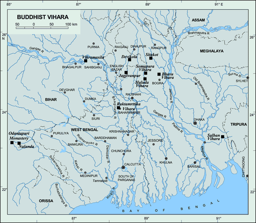Buddhist Vihara Map Bangladesh