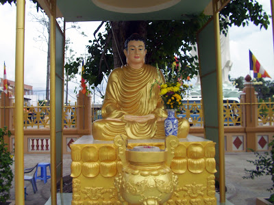 Statue of Buddha in the Vinh Trang Pagoda