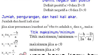 Contoh Soal dan Pembahasan : Persamaan Kuadrat SMA Contoh Soal dan Pembahasan : Persamaan Kuadrat SMA