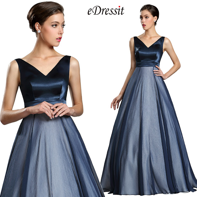  Dark Blue Floor Length Ball Gown Prom Dress