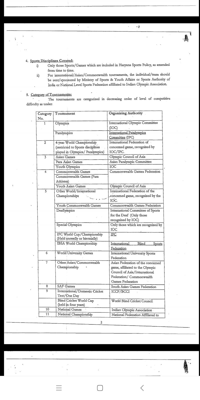 New Sports Gradation certificate guideline Haryana Teacher Haryana