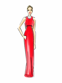 Jennifer Lawrence Dress Illustration