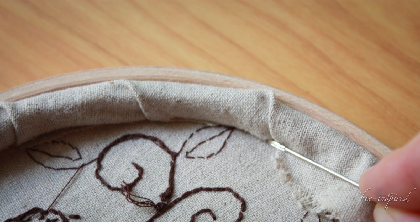 Beeinspired Earring embroidery ring tutorial