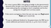 to pay additional dividend to the government, rbi need to be print more money