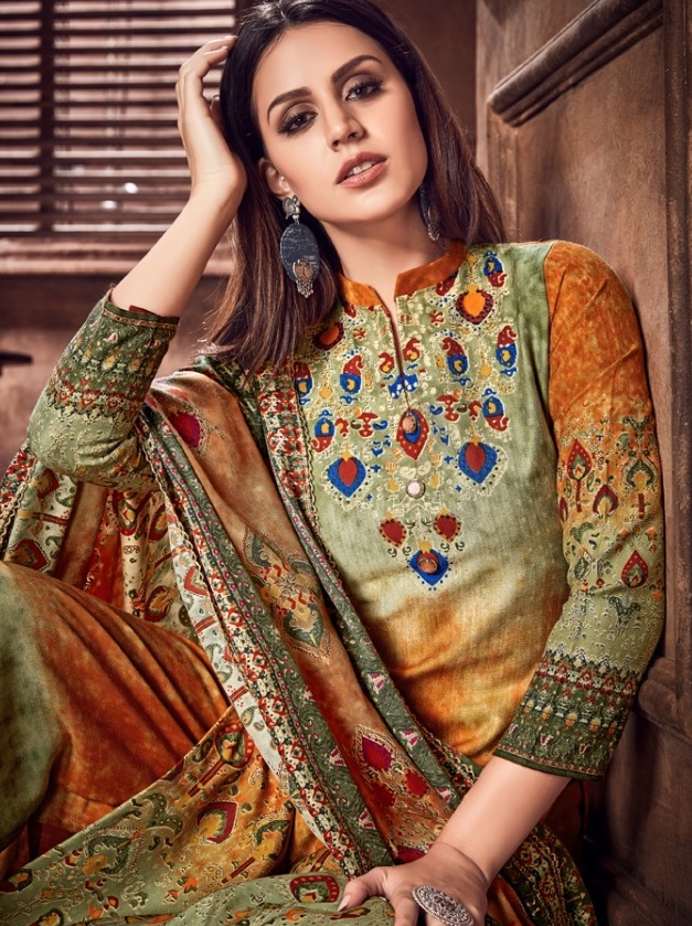 Belliza Designer Zubeda Winter Pashmina Dress Latest Design