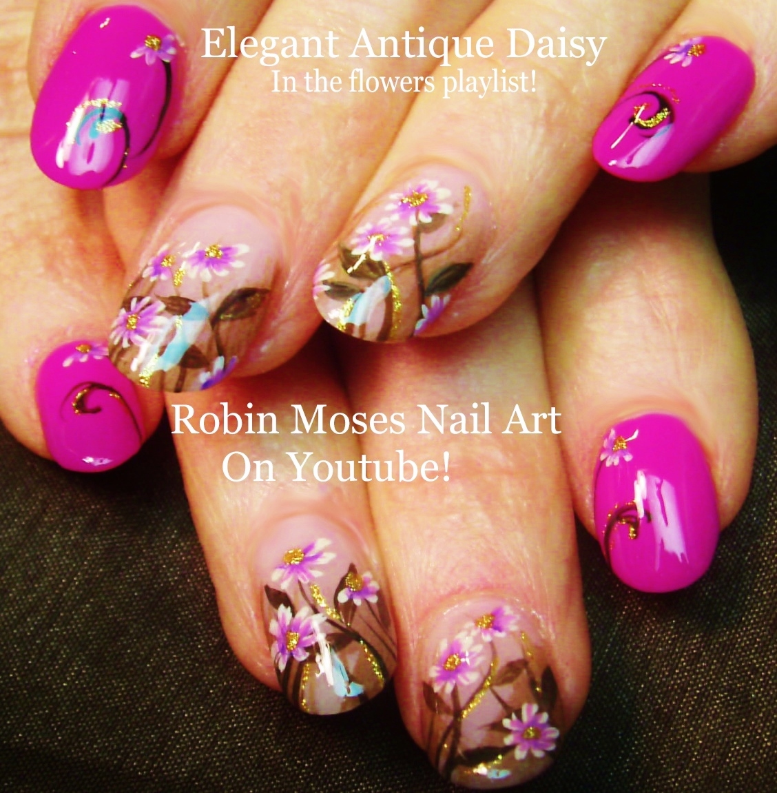 Nail Art by Robin Moses 42 Daisy Nail Art Designs in my New Daisies