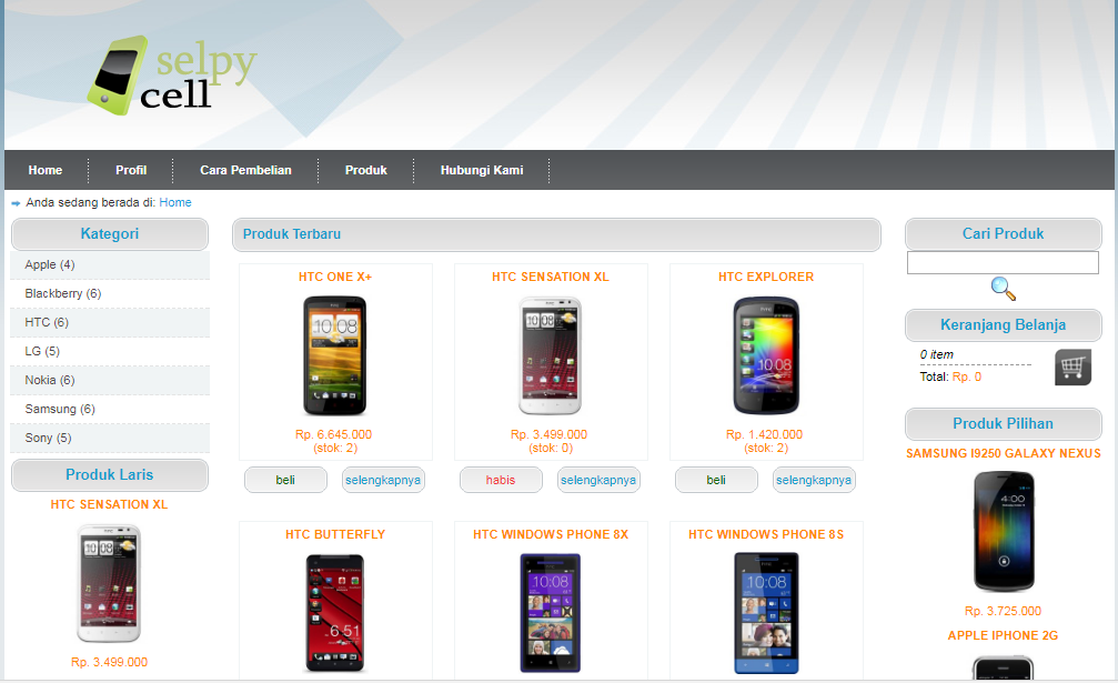 Free Download Source Code Website Penjualan Handphone (E-Commerce