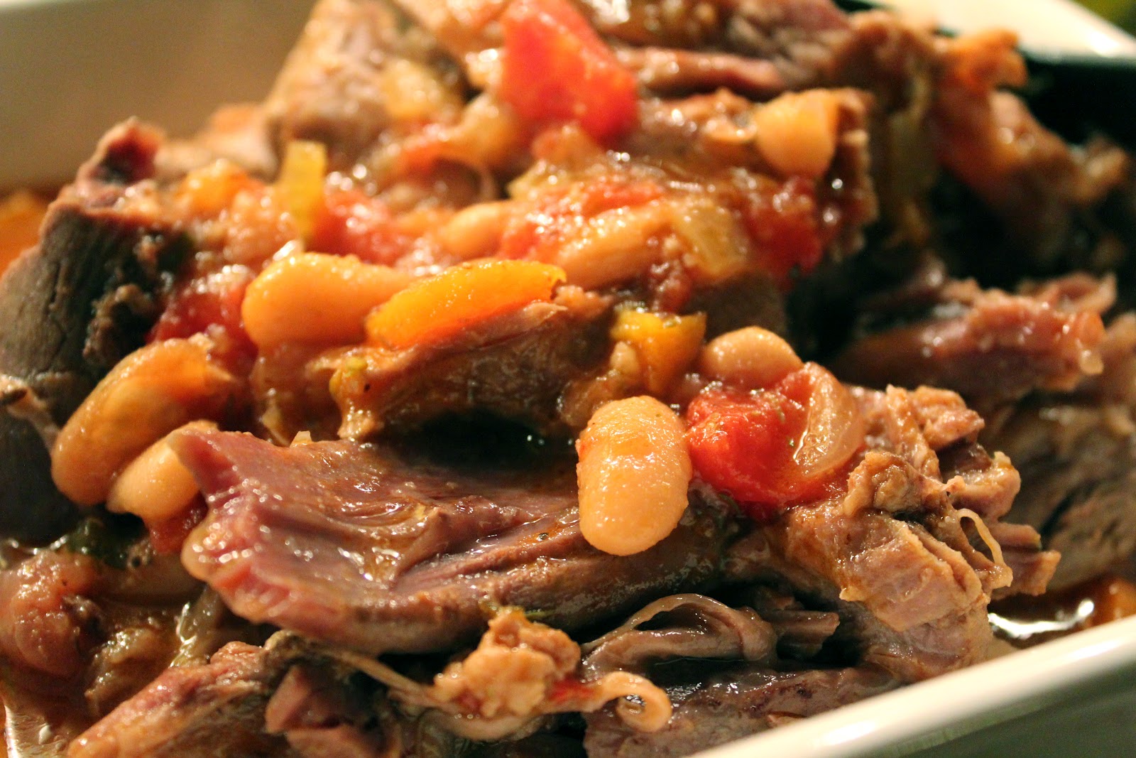 Delicious Dishings Braised Lamb Shanks With White Beans And Tomatoes
