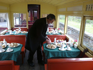 Rod setting out the tables in No.7 for afternoon teas