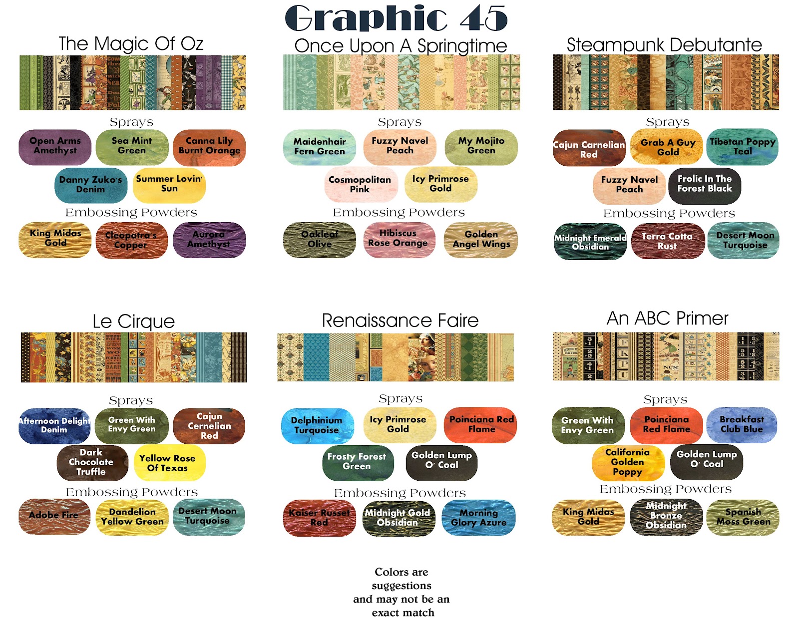 Lindy's Stamp Gang Paper Color Match Charts
