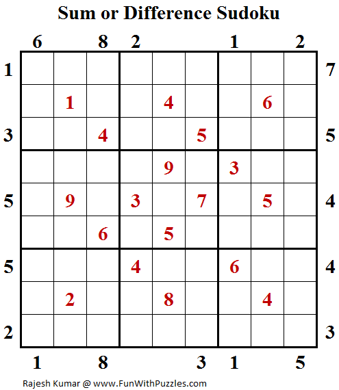 Sum or Difference Sudoku (Fun With Sudoku #136)