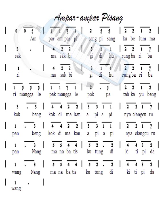 Lirik Lagu Ampar Ampar Pisang Pianika