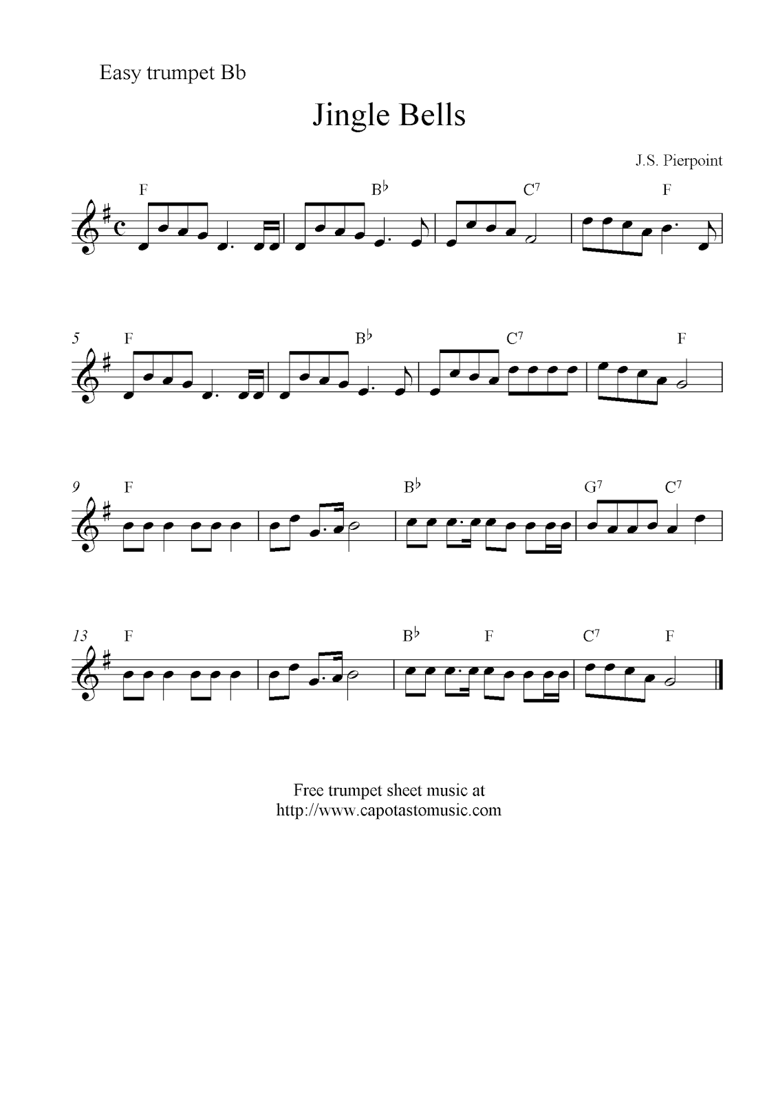 jingle bells free christmas trumpet sheet music notes christmas music o holy night