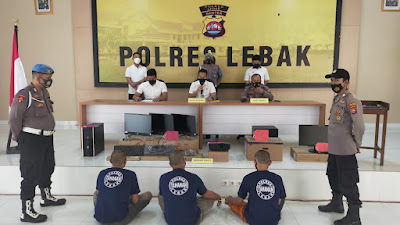 Tiga Pelaku Pencurian 29 Komputer di SMAN 1 Cihara ditangkap Sat Reskrim Polres Lebak