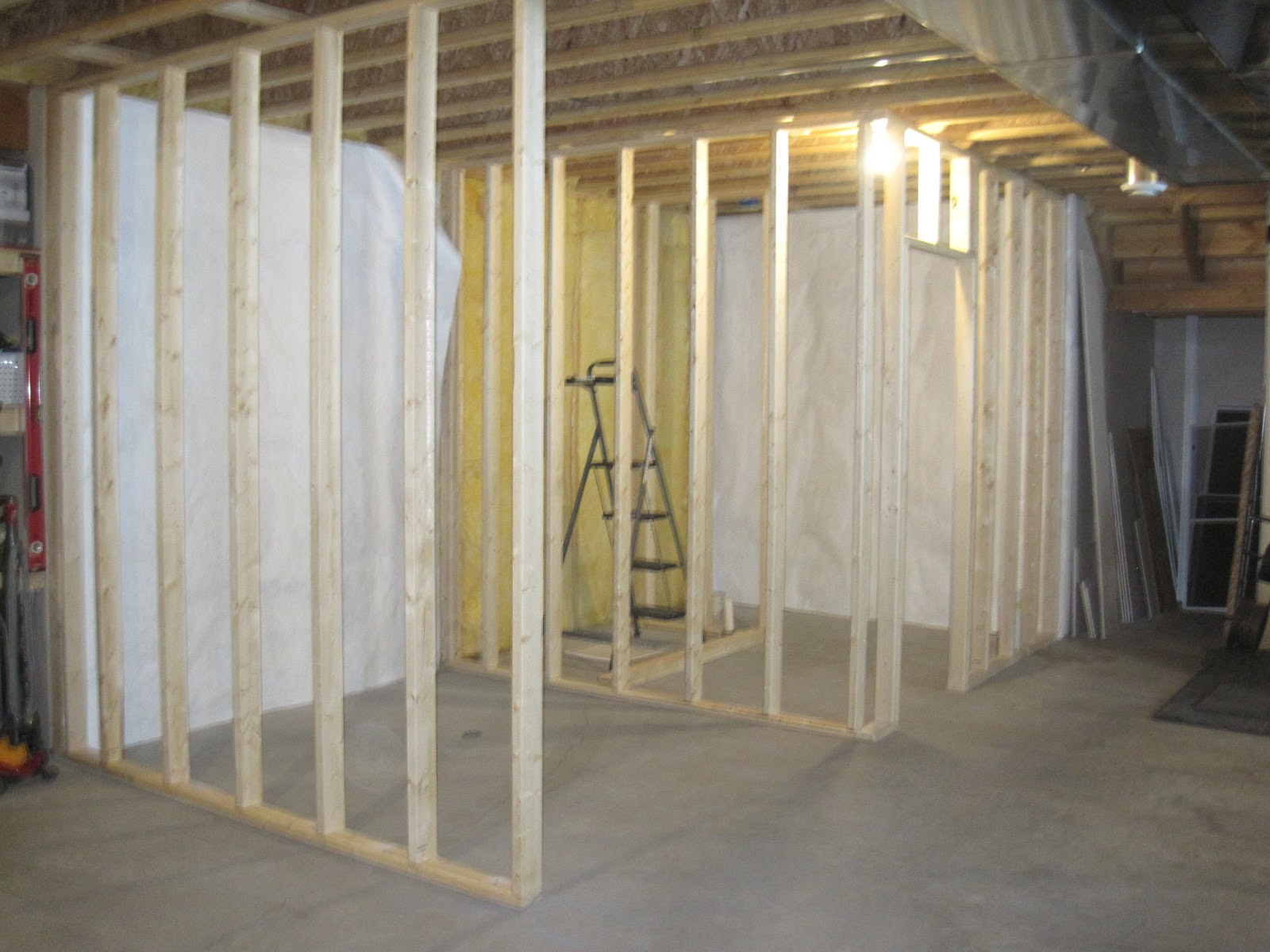 Building on Love: basement progress - framing a bathroom