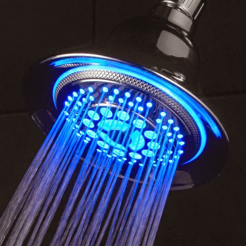 Dreamspa® Allchrome Water Temperature Colorchanging LED Shower Head