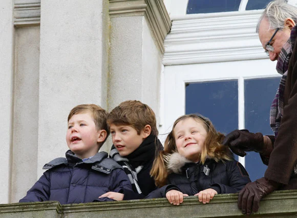 Prince Henrik and his grandchildren Prince Christian ,Princess İsabella and Prince Felix attended the Sportsrideklub Bens Hubertus Hunting in Deer Park
