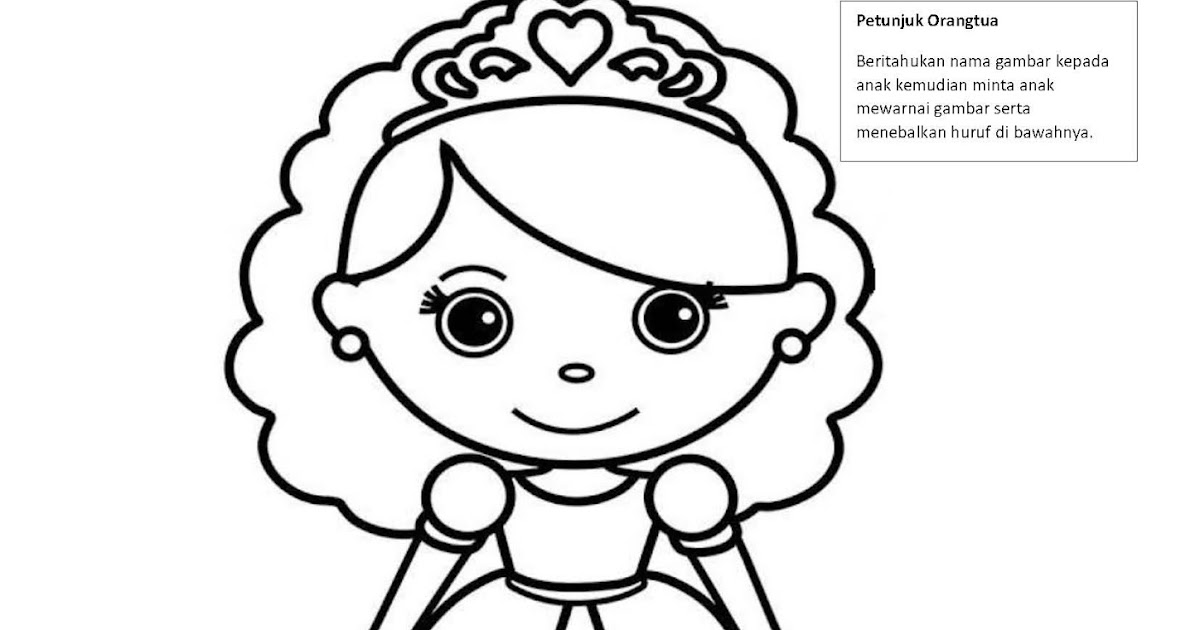 Menebalkan Huruf Q dan Mewarnai Gambar Queen