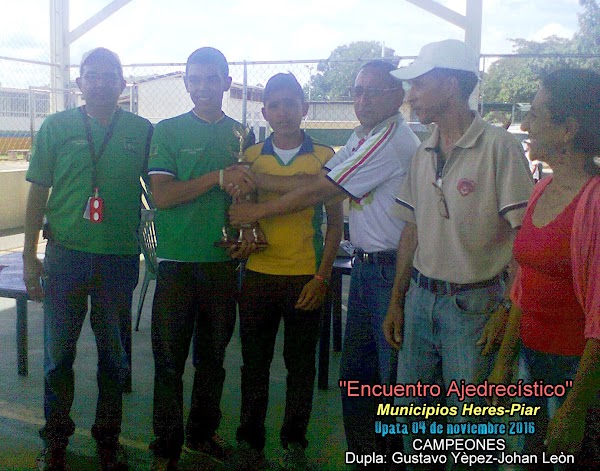 EN UPATA: DUPLA YEPEZ-LEÓN GANARON ENCUENTRO AMISTOSO DE AJEDREZ. EN UPATA: DUPLA YEPEZ-LEÓN GANARON ENCUENTRO AMISTOSO DE AJEDREZ.