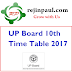 UP Board High School Time Table 2017 Class 10 Scheme Allahabad Exam
