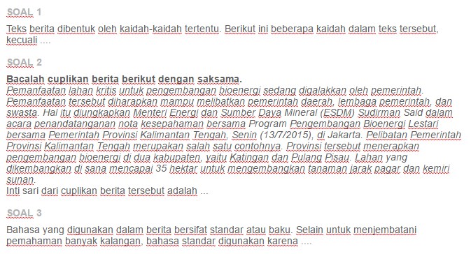 Contoh Soal Menyunting Teks Berita Blog Pendidikan