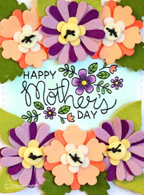 Fabulous Floral Mother's Day Card by Larissa Heskett | Flower Trio and Frames & Flags Die Set and Mother's Day Stamp Set by Newton's Nook Designs #newtonsnook #handmade