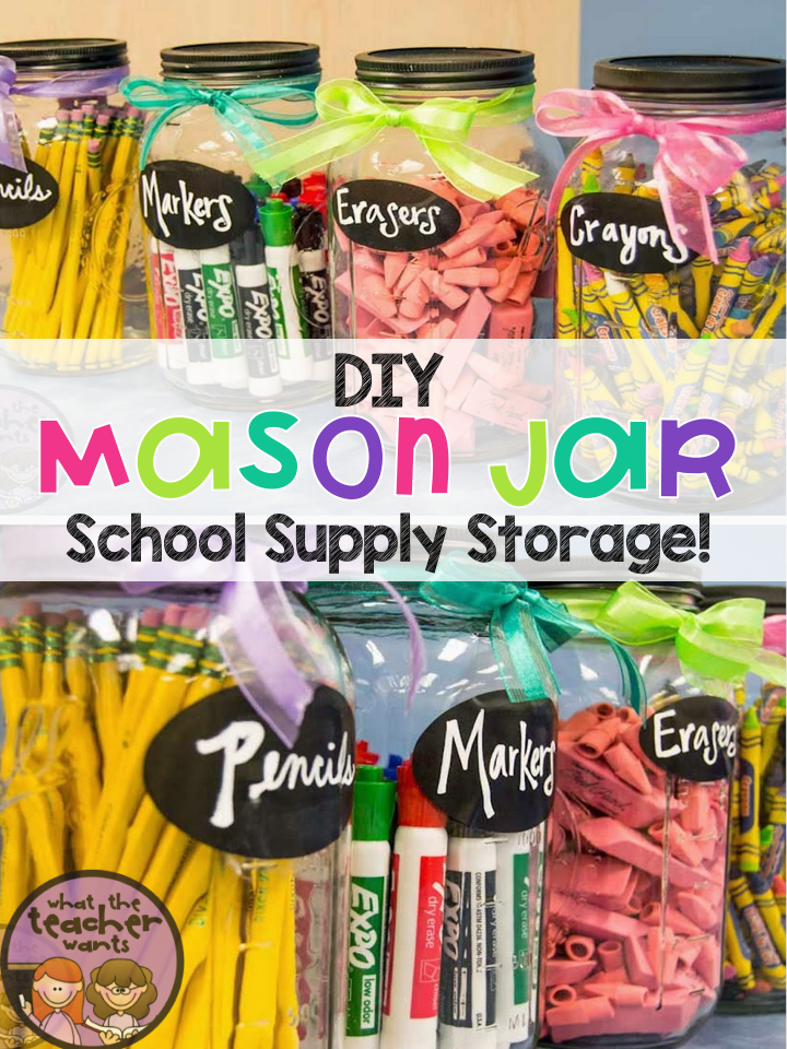 What the Teacher Wants! 2 DIY Projects Pop of Color and Mason Jar Storage