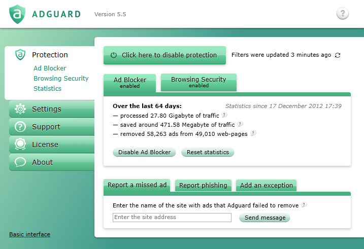 Adguard Web Filter 5.8 . Distinctive program to filter and block annoying ads and pop-ups
