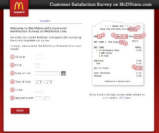www.McDVoice.com – McDonald’s Customer Satisfaction Survey