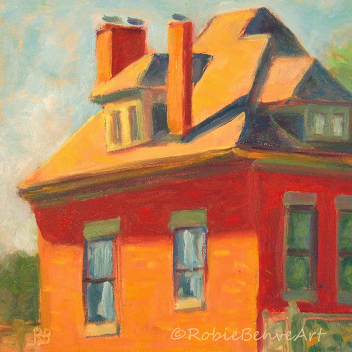 Daily Painting Challenge, Painting 15, Brick House, Small Plein Air Work