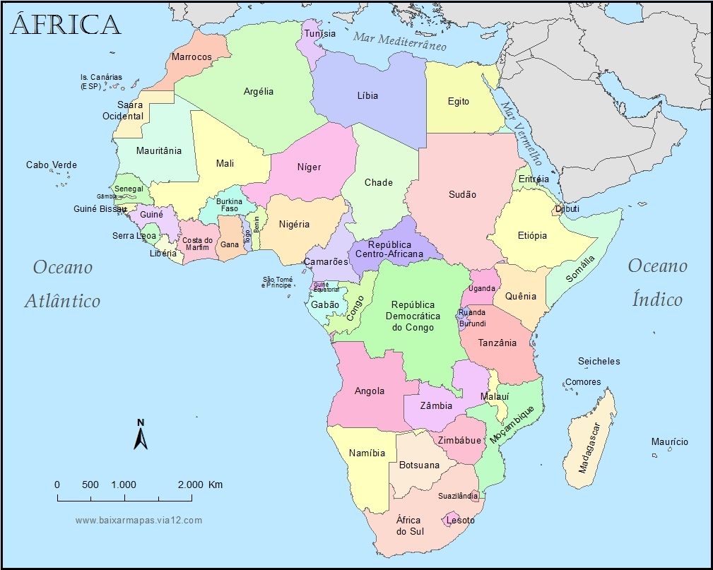 Fontes De Geografia Mapa Político Da África 9905