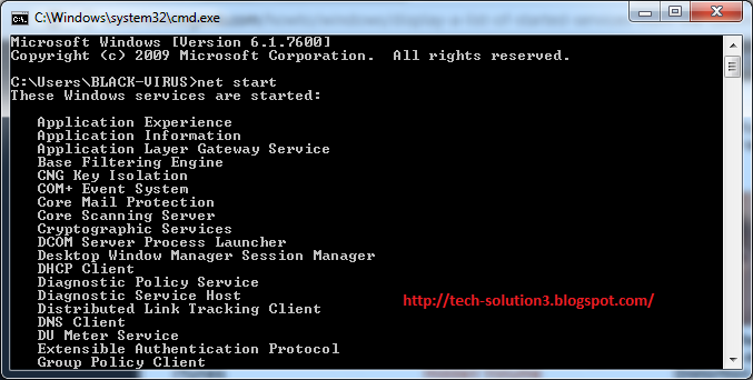 Display a list of Started Services With CMD - All Techno-Geeks