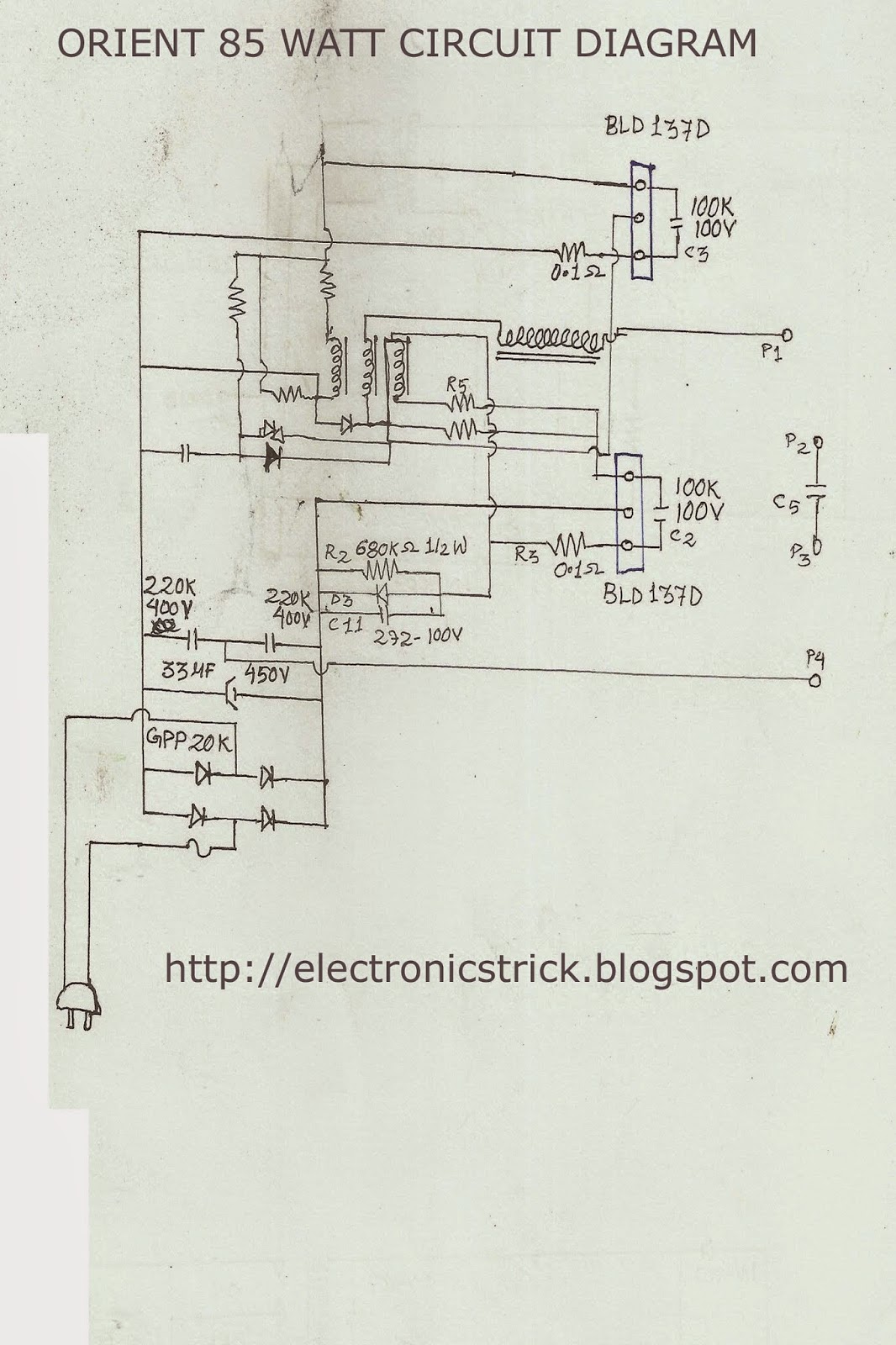 ORIENT 85 WATT CFL BULB CIRCUIT DIAGRAM - Tips And Trick Electronic