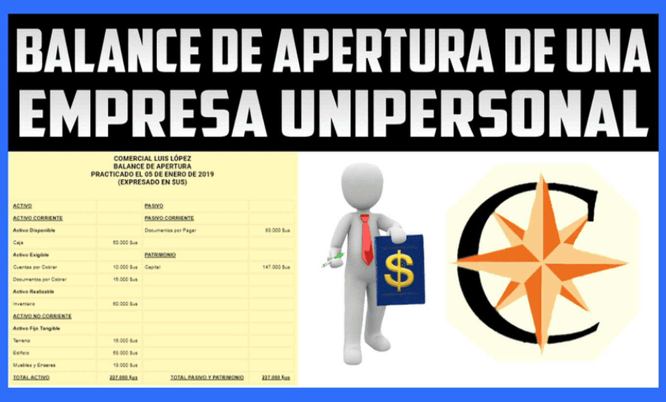 Balance de Apertura de una Empresa Unipersonal