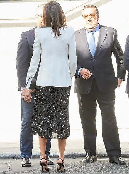 Carolina Herrera blazer and Carolina Herrera black lace dress