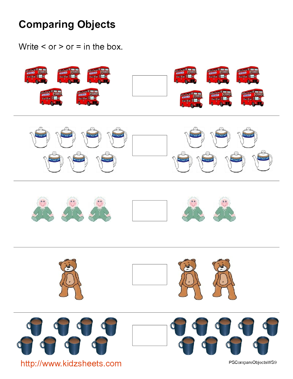 PSCompareObjectsWorksheet9 150x150 p1 - Comparing Objects Kindergarten