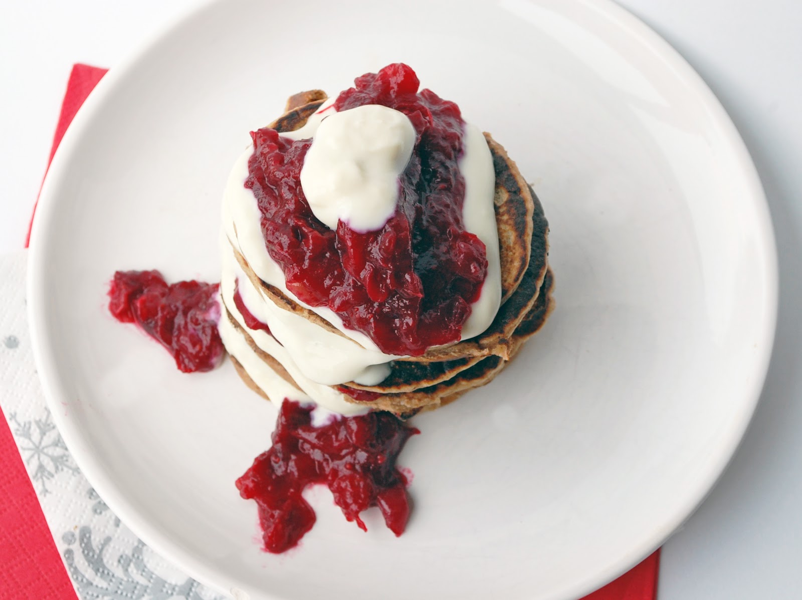 ‘Twelve Days’ day 12 sweet chestnut pancakes with cranberry compote