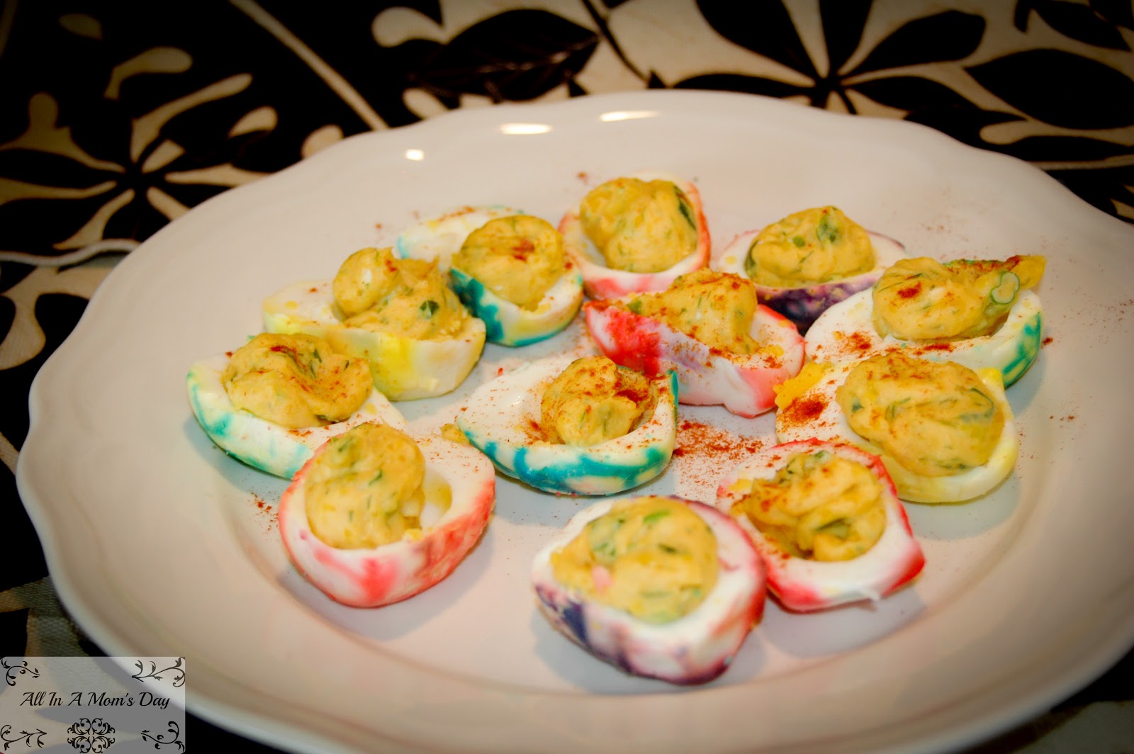 All In A Mom's Day Marbled Easter Deviled Eggs